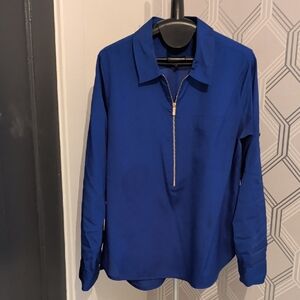Calvin Klein Blue Blouse with Zipper